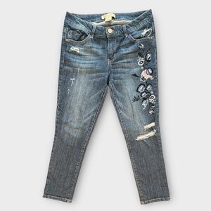 Democracy Floral Embroidery Blue Jeans, 8